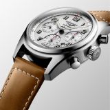 Spirit Chronograph 42mm Silver Dial Automatic Leather Strap Watch