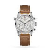 Spirit Chronograph 42mm Silver Dial Automatic Leather Strap Watch