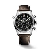 Spirit Chronograph 42mm Black Dial Automatic Leather Strap Watch