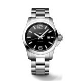 Conquest 43mm Black Dial Quartz Stainless Steel Watch