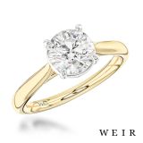 18k yellow gold Lab Grown 1.51ct E VS1  Round brilliant cut Lab Grown Diamond Dress Ring