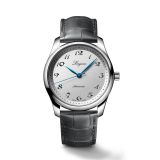Master Collection 40mm Silver Dial Manual Leather Strap Watch