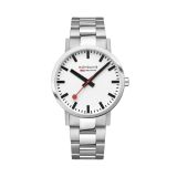 Classic 40mm White Dial Quartz Stainless Steel Bracelet Watch
