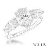 Platinum Lab Grown 1.51ct E VS1  Oval cut Lab Grown Diamond Dress Ring
