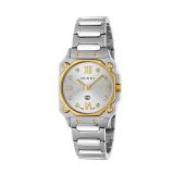 Gucci G-Flat 24mm Silver Dial Diamond Quartz Stainless Steel Bracelet Watch (YA166503) with a silver dial and diamond markers, paired with a stainless steel bracelet