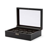 Photo of the WOLF 1834 Axis Powder Coat 10 Piece Vegan Leather Watch Box in black 488103