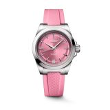 Conquest 34mm Pink Dial Automatic Stainless Steel Pink Rubber Strap Watch