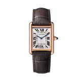 Cartier Tank Louis 33.7 x 25.5mm Silver Dial Manual Winding Brown Leather Bracelet Watch WGTA0011