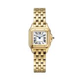 Cartier Panthere Small Model 23 x 30mm Quartz Silvered Dial 18k Yellow Gold Steel Bracelet Watch WGPN0047