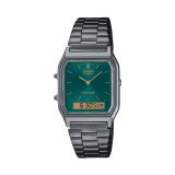 Edgy Vintage 38.8x29.8mm Quartz Green Dial Stainless Steel Watch