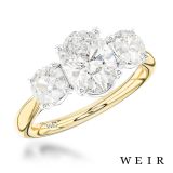 18k yellow gold Lab Grown 1.51ct E VS1  Oval cut Lab Grown Diamond Dress Ring