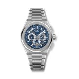 DEFY SKYLINE CHRONOGRAPH SKELETON 42mm Blue Dial Automatic Steel Watch
