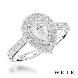 Platinum 0.30ct F SI1  Pear shape cut Diamond Engagement Ring