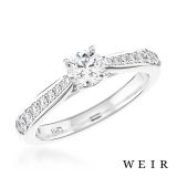 Platinum 0.40ct G SI1  Round brilliant cut Diamond Engagement Ring