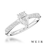 Platinum 0.50ct F SI1  Pear shape cut Diamond Engagement Ring