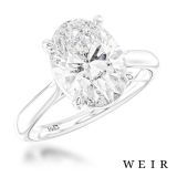 Platinum Lab Grown 3.01ct E VS1  Oval cut Lab Grown Diamond Dress Ring