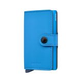 Photo of the Secrid Miniwallet Yard Ultra Blue (MYp-UltraBlue). Close-up image of the ultra blue wallet