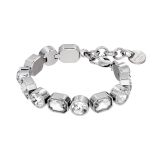 Photo of the The DYRBERG/KERN Alaya Bracelet (460032) featuring a sleek silver-tone finish adorned with sparkling white crystals