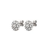 Photo of the DYRBERG/KERN Carnea Silver Tone Stud Earrings adorned with white crystals 460077
