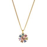 Photo of the DYRBERG/KERN Delice Gold Tone Pendant Necklace with multicoloured crystals 460516