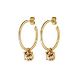 Photo of the DYRBERG/KERN Diega Gold Tone Hoop Earrings with pendant design 460049