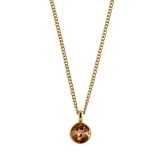 Photo of the DYRBERG/KERN Ette Gold Tone Pendant Necklace with a champagne crystal 450144