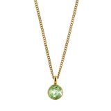 Photo of the DYRBERG/KERN Ette Gold Tone Pendant Necklace with a green crystal 460511
