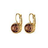 Photo of the DYRBERG/KERN Louise Gold Tone Earrings with chocolate crystals 450145