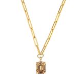 Photo of the DYRBERG/KERN Octa Gold Tone Pendant Necklace with a champagne crystal 460528