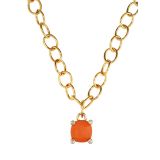 Photo of the DYRBERG/KERN Ramina Gold Tone Pendant Necklace with a coral crystal 460518