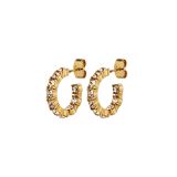 Photo of the DYRBERG/KERN Raquel Gold Tone Hoop Earrings with champagne crystals 460062
