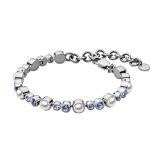 Photo of the DYRBERG/KERN Sacha Silver Tone Bracelet adorned with blue crystals and faux pearls – 460097