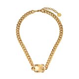 Photo of the DYRBERG/KERN Tagona Gold Tone Chunky Necklace with champagne crystal 460533