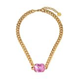 Photo of the DYRBERG/KERN Tagona Gold Tone Chunky Necklace with pink crystal 460536
