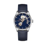 Photo of the Hamilton Jazzmaster Open Heart Auto 42mm Navy Dial Leather Strap Watch – H32705640