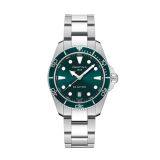 Photo of the Certina DS Action 40mm quartz watch C048.410.11.091.00 with a striking green dial, stainless steel bracelet
