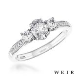 Platinum 0.50ct F SI1  Oval cut Diamond Engagement Ring