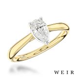 18k yellow gold 0.70ct F SI1  Pear shape cut Diamond Engagement Ring