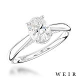 Platinum 1.00ct D VS2  Oval cut Diamond Engagement Ring
