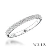 Platinum Round brilliant cut diamond line band
