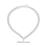 Sterling Silver 18cm T-Bar Chain Bracelet
