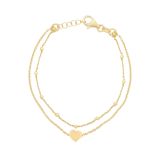 Gold Plated Sterling Silver 17.5-19cm Heart Chain Bracelet