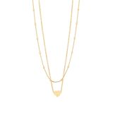 18K Yellow Gold Plated Sterling Silver 16.5-18.5" Heart Pendant Necklace