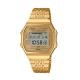 Casio Iconic Vintage 41.6x37.9mm Yellow Gold Dial Stainless Steel Bracelet Watch ABL-100WEG-9AEF