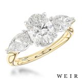 18k yellow gold Lab Grown 1.50ct E VS1  Oval cut Lab Grown Diamond Dress Ring