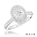 Platinum 0.70ct F VS2  Oval cut Diamond Engagement Ring