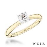 18k yellow gold 0.40ct F SI1  Round brilliant cut Diamond Engagement Ring