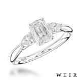 Platinum 0.52ct D VS2  Cushion cut Diamond Engagement Ring