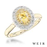 18k yellow gold 1.00ct Fancy Yellow VS1  Oval cut Diamond Engagement Ring