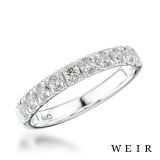 Platinum Round brilliant cut diamond line band